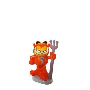 Vintage Halloween Garfield In Devil Costume Pitchfork PVC Figurine Paws 2"
